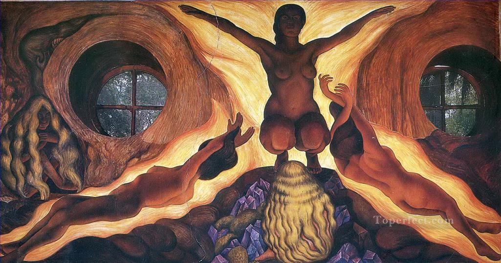 subterranean forces 1927 Diego Rivera Oil Paintings